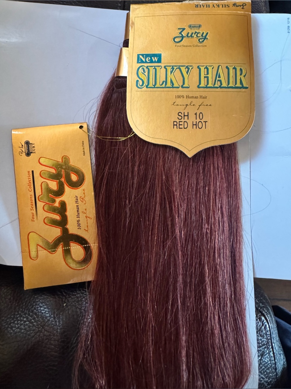Silky Hair SH 10 Red Hot Human Hair Weft - Red